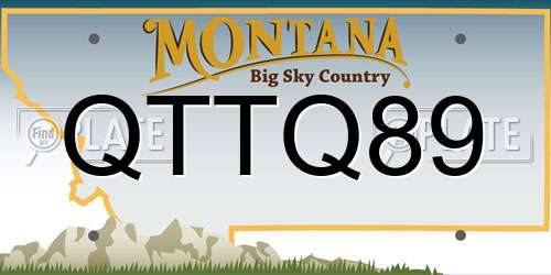 QTTQ89 Montana License Plate