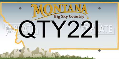 QTY22I Montana License Plate
