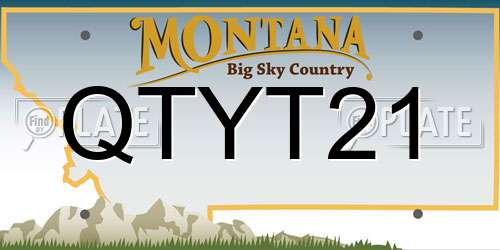 QTYT21 Montana License Plate