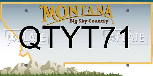 QTYT71 Montana License Plate