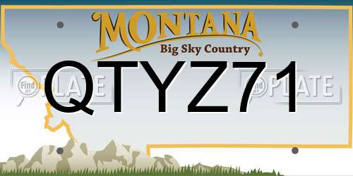 QTYZ71 Montana License Plate