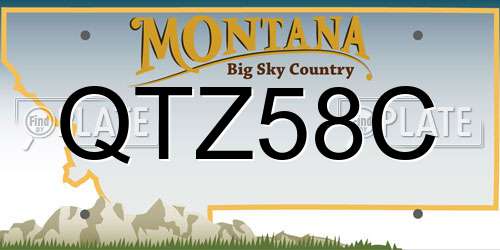QTZ58C Montana License Plate