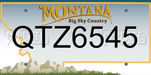 QTZ6545 Montana License Plate