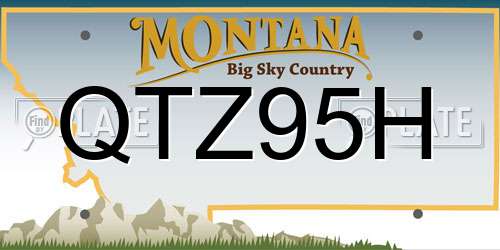 QTZ95H Montana License Plate