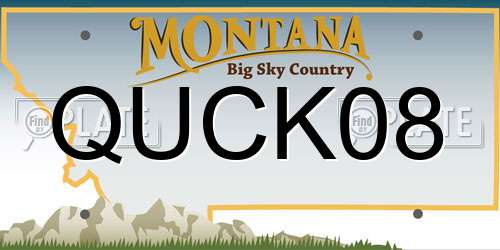 QUCK08 Montana License Plate