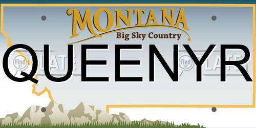 QUEENYR Montana License Plate