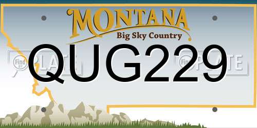 QUG229 Montana License Plate