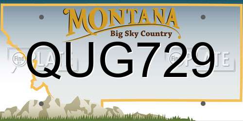 QUG729 Montana License Plate
