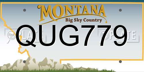 QUG779 Montana License Plate