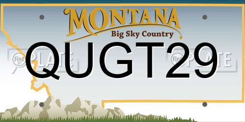 QUGT29 Montana License Plate