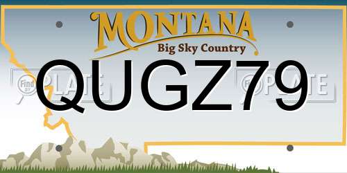QUGZ79 Montana License Plate