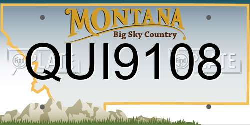 QUI9108 Montana License Plate