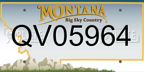 QV05964 Montana License Plate