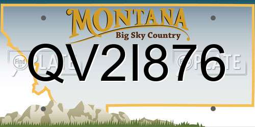 QV2I876 Montana License Plate