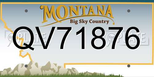QV71876 Montana License Plate