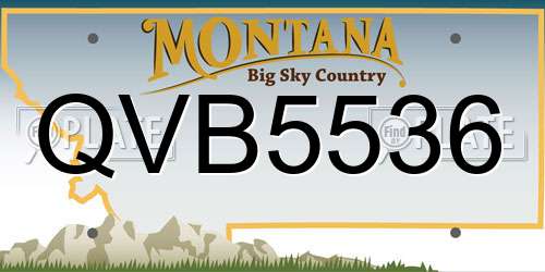 QVB5536 Montana License Plate