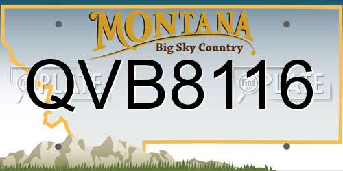 QVB8116 Montana License Plate