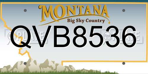 QVB8536 Montana License Plate