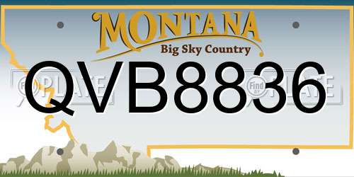 QVB8836 Montana License Plate