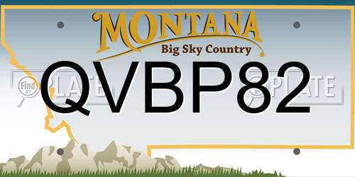 QVBP82 Montana License Plate