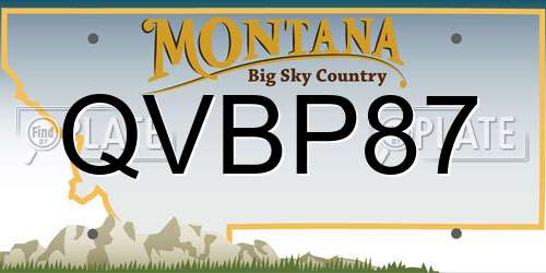 QVBP87 Montana License Plate
