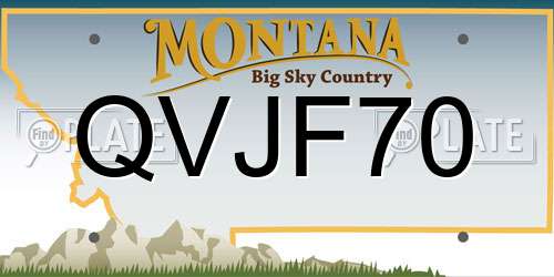 QVJF70 Montana License Plate