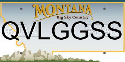 QVLGGSS Montana License Plate