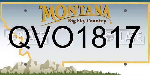 QVO1817 Montana License Plate
