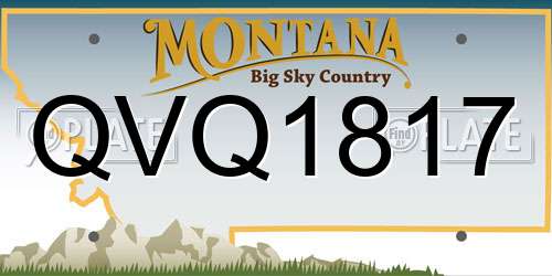 QVQ1817 Montana License Plate