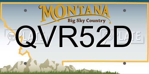 QVR52D Montana License Plate