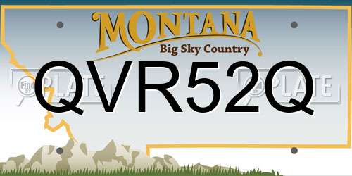 QVR52Q Montana License Plate