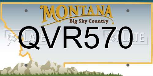 QVR570 Montana License Plate