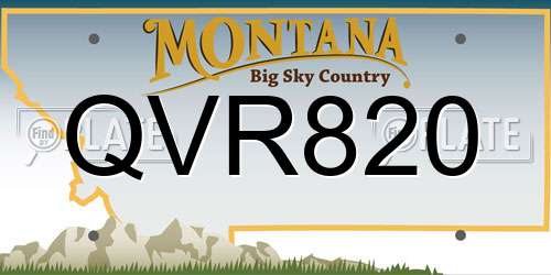 QVR820 Montana License Plate