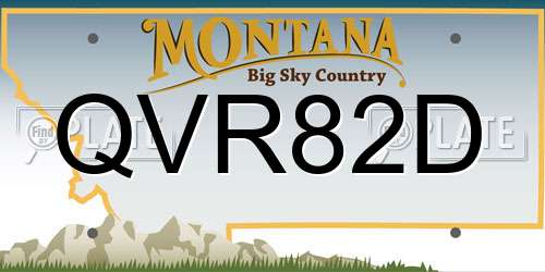 QVR82D Montana License Plate