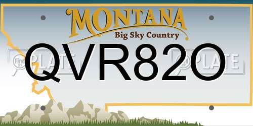 QVR82O Montana License Plate