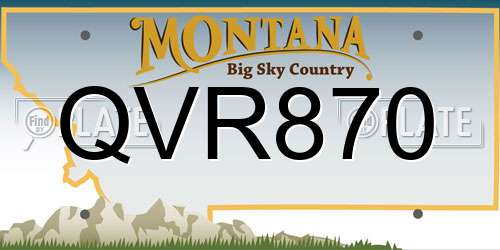 QVR870 Montana License Plate