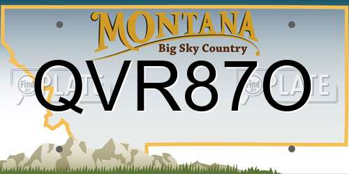 QVR87O Montana License Plate