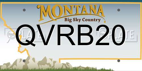 QVRB20 Montana License Plate