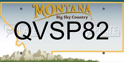 QVSP82 Montana License Plate