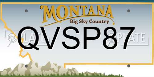 QVSP87 Montana License Plate