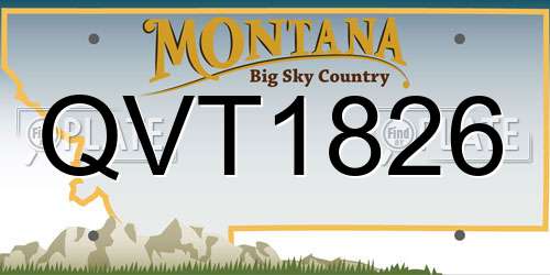 QVT1826 Montana License Plate