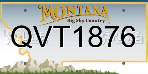 QVT1876 Montana License Plate