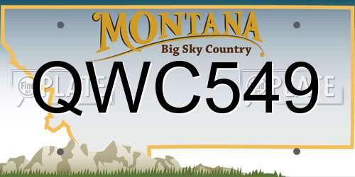QWC549 Montana License Plate