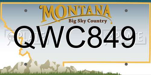QWC849 Montana License Plate