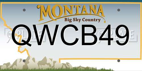 QWCB49 Montana License Plate