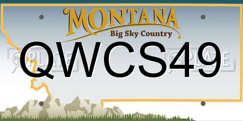 QWCS49 Montana License Plate