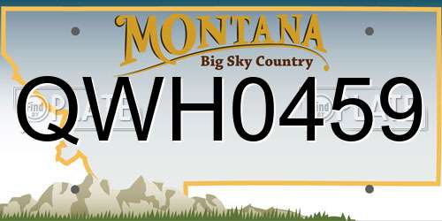 QWH0459 Montana License Plate