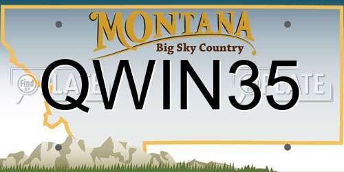 QWIN35 Montana License Plate