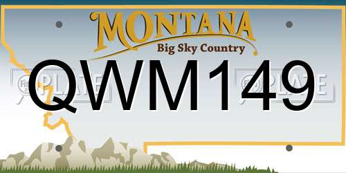 QWM149 Montana License Plate