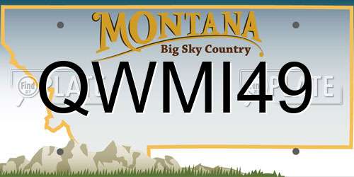 QWMI49 Montana License Plate